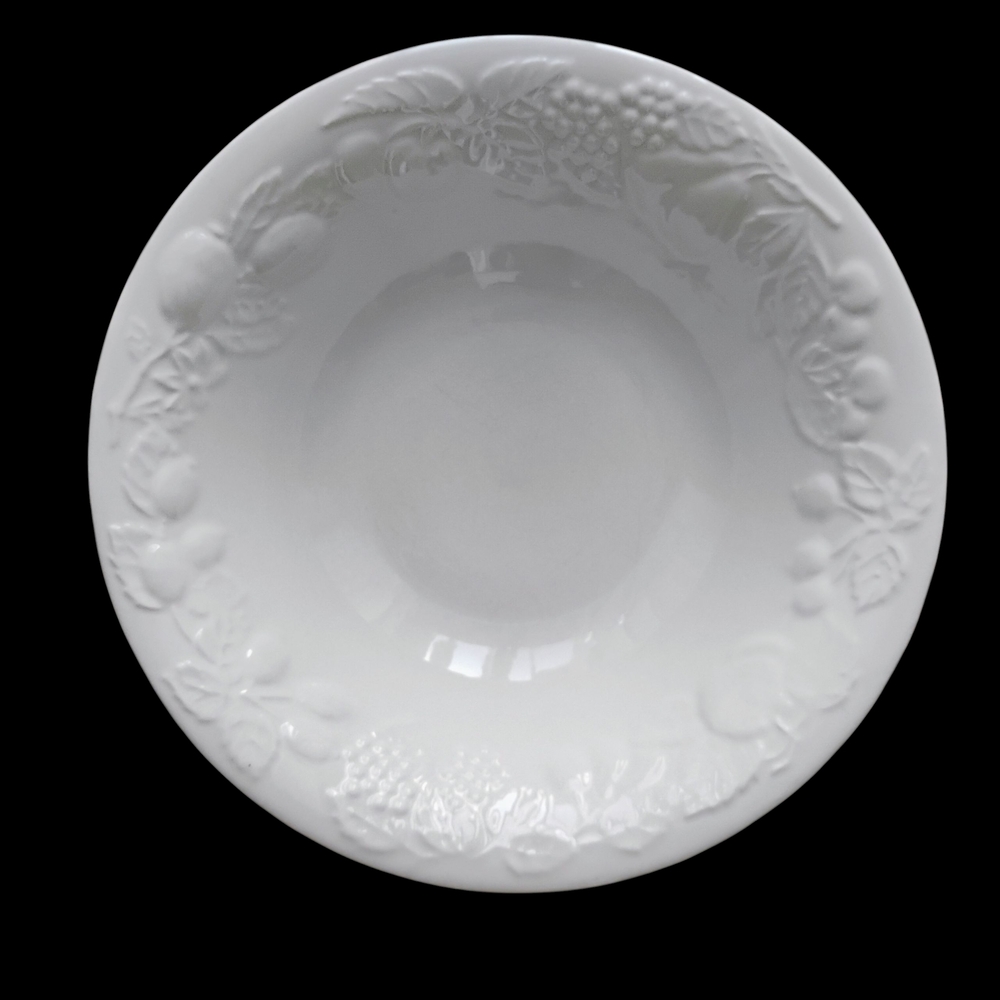 Gibson White Fruit Embossed Serving Bowl